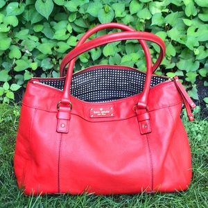 Kate Spade red leather satchel